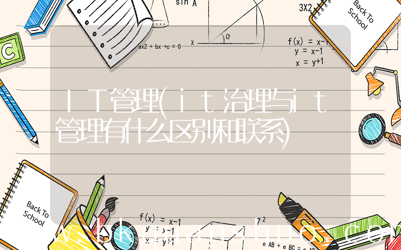 IT管理(it治理与it管理有什么区别和联系)