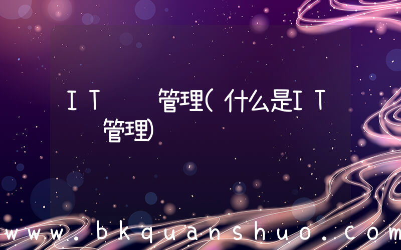 IT运维管理(什么是IT运维管理)