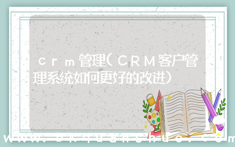 crm管理(CRM客户管理系统如何更好的改进)