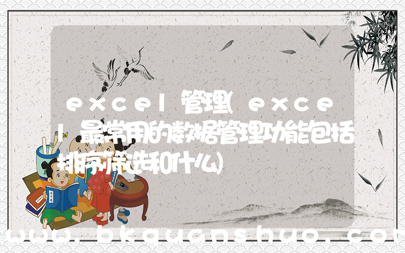 excel管理(excel最常用的数据管理功能包括排序筛选和什么)