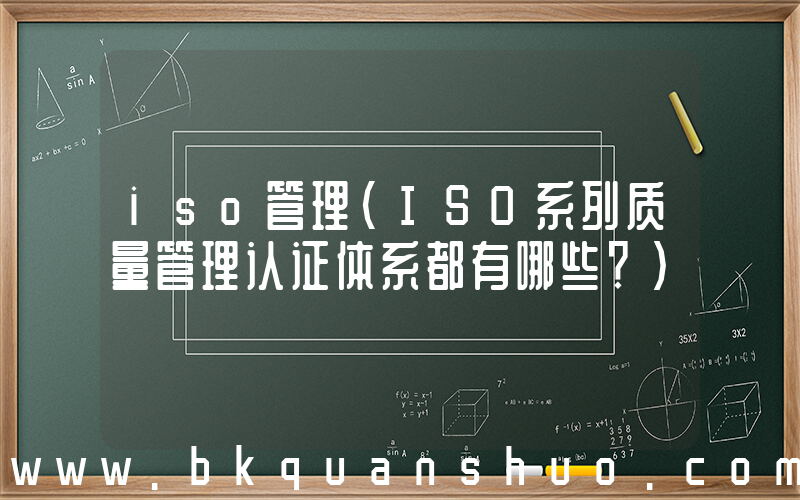 iso管理(ISO系列质量管理认证体系都有哪些？)