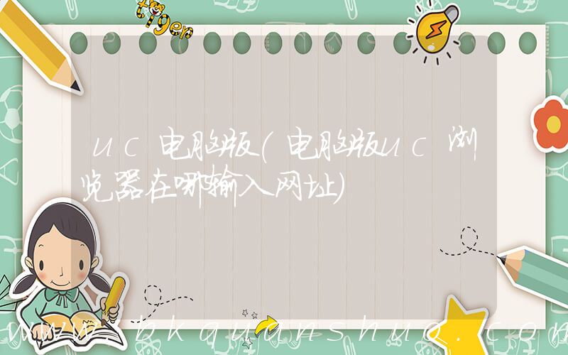 uc电脑版(电脑版uc浏览器在哪输入网址)