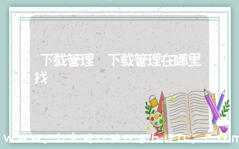 下载管理(下载管理在哪里找)