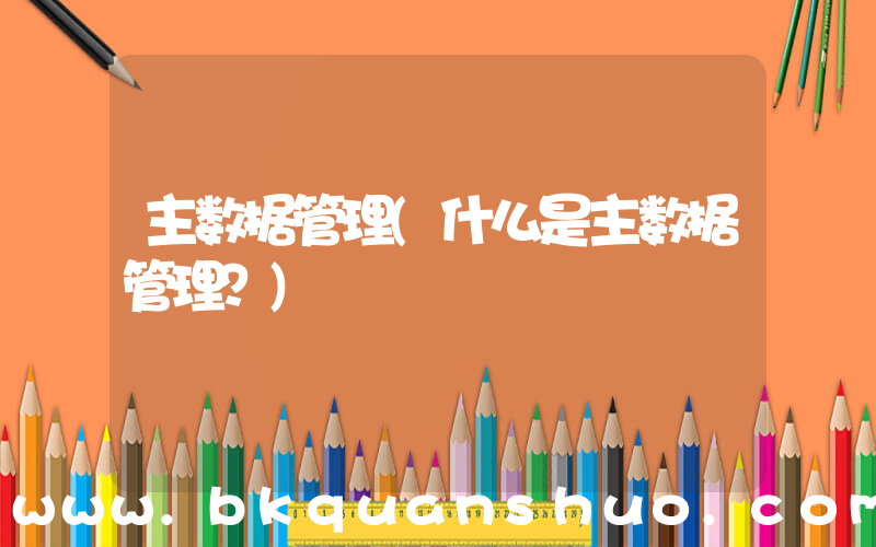主数据管理(什么是主数据管理？)