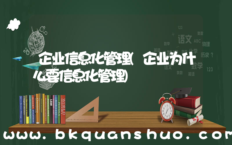 企业信息化管理(企业为什么要信息化管理)