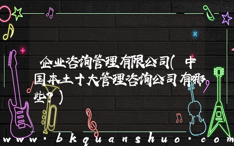 企业咨询管理有限公司(中国本土十大管理咨询公司有哪些？)