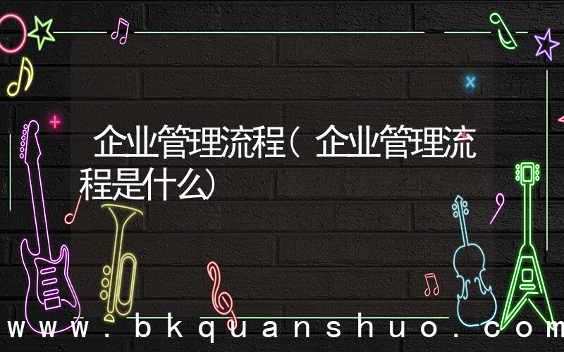企业管理流程(企业管理流程是什么)