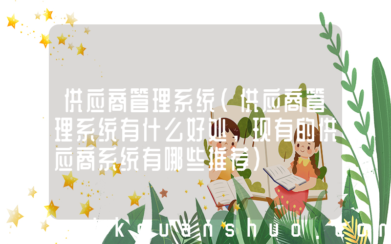 供应商管理系统(供应商管理系统有什么好处，现有的供应商系统有哪些推荐)