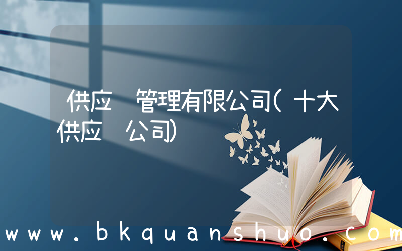 供应链管理有限公司(十大供应链公司)