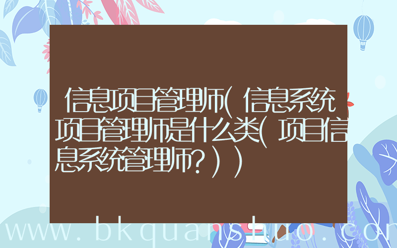 信息项目管理师(信息系统项目管理师是什么类(项目信息系统管理师？))