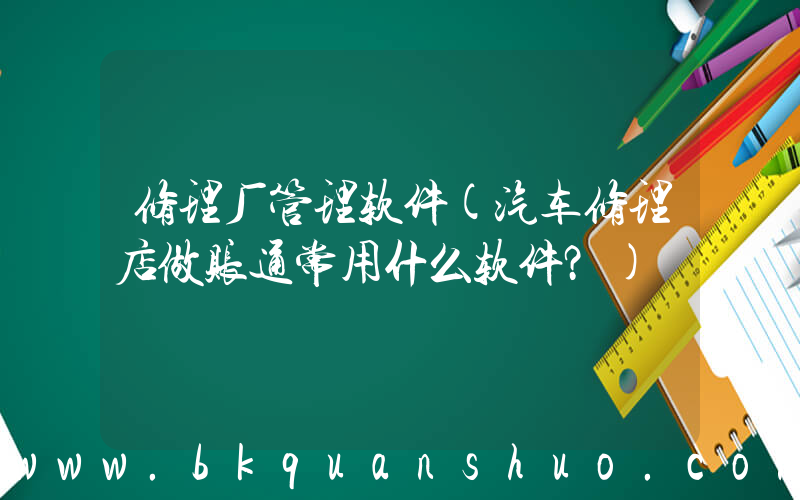 修理厂管理软件(汽车修理店做账通常用什么软件？)