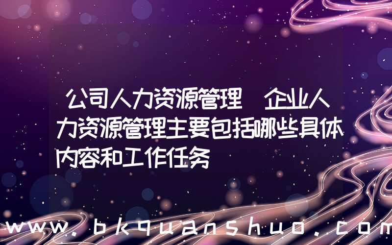 公司人力资源管理(企业人力资源管理主要包括哪些具体内容和工作任务)
