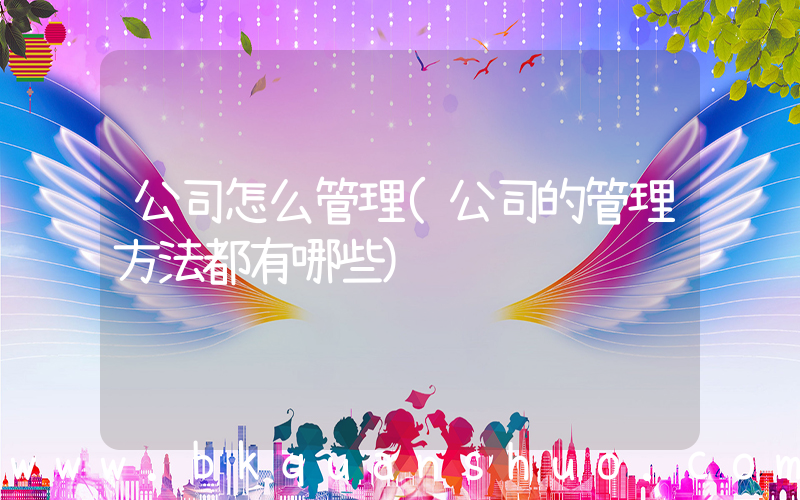 公司怎么管理(公司的管理方法都有哪些)
