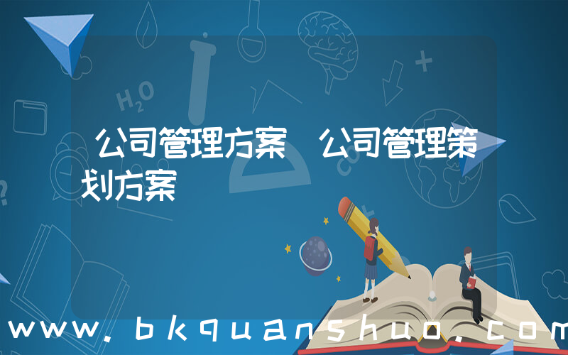 公司管理方案(公司管理策划方案)