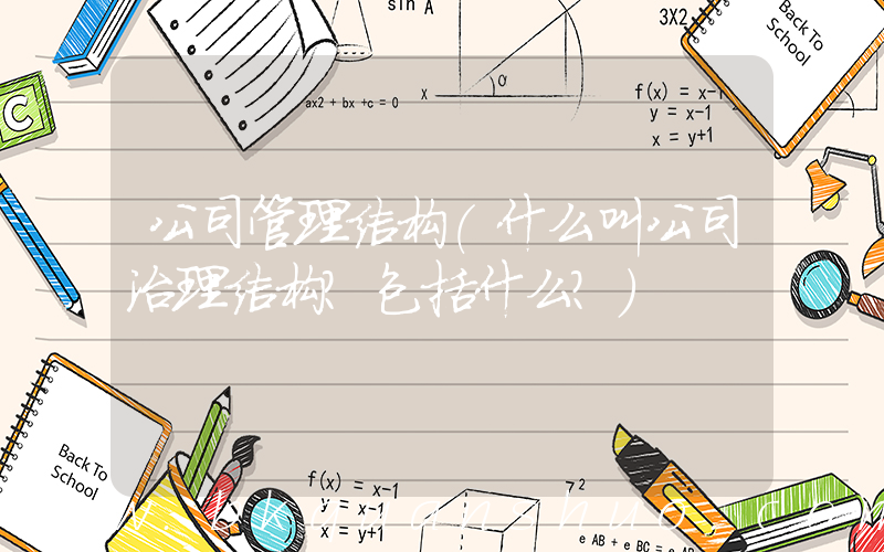 公司管理结构(什么叫公司治理结构？包括什么？)