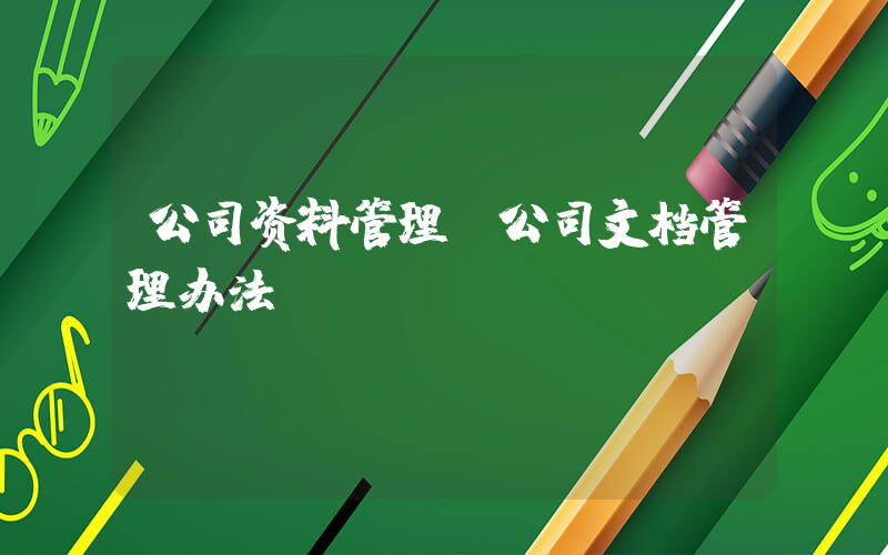 公司资料管理(公司文档管理办法)