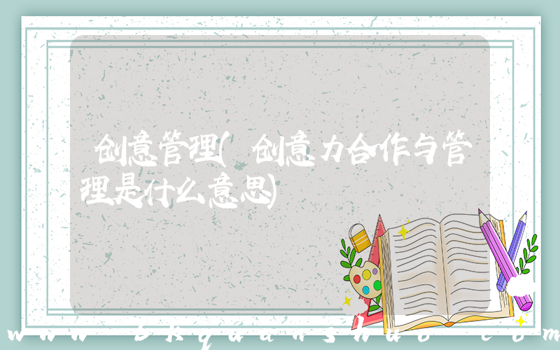创意管理(创意力合作与管理是什么意思)