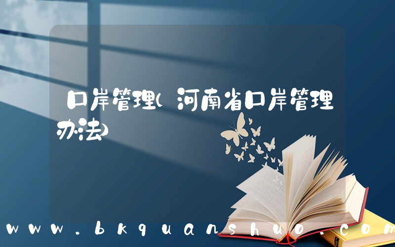口岸管理(河南省口岸管理办法)