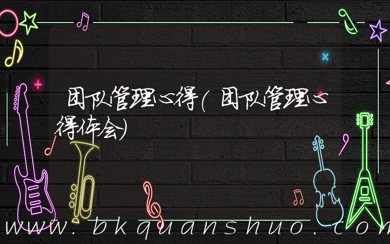 团队管理心得(团队管理心得体会)