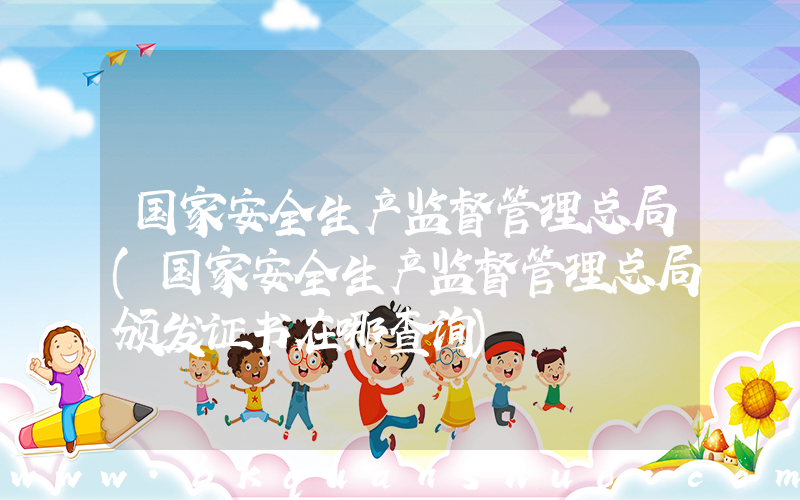 国家安全生产监督管理总局(国家安全生产监督管理总局颁发证书在哪查询)