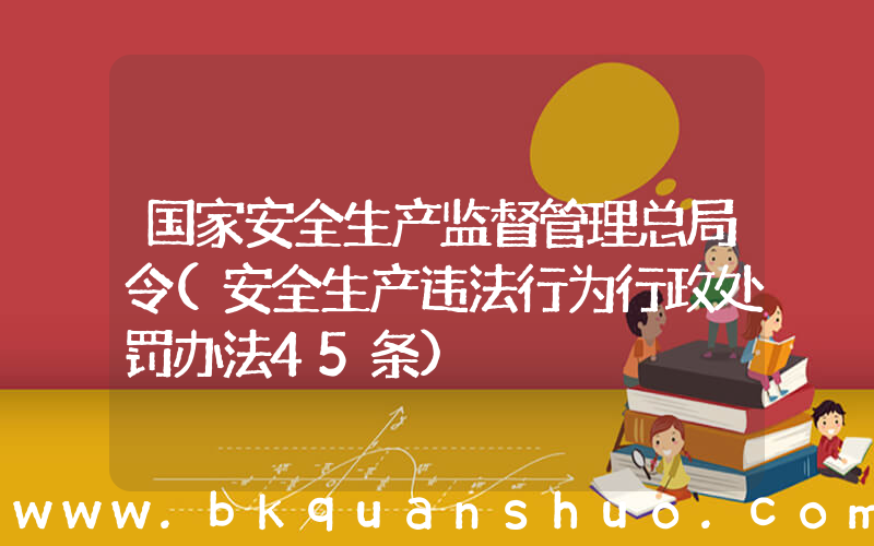 国家安全生产监督管理总局令(安全生产违法行为行政处罚办法45条)
