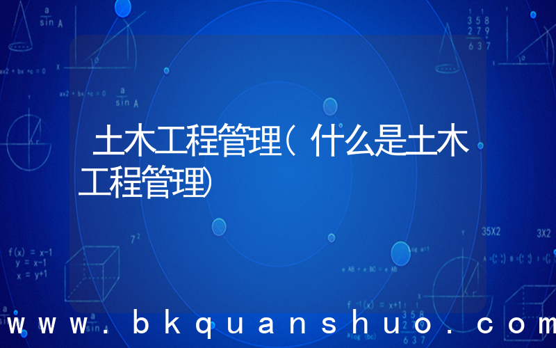 土木工程管理(什么是土木工程管理)