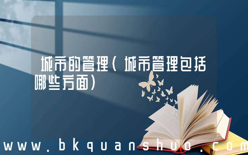 城市的管理(城市管理包括哪些方面)