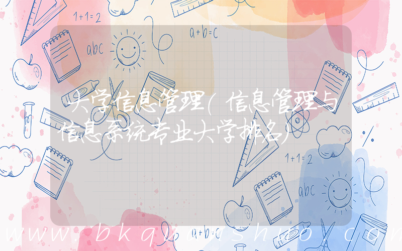 大学信息管理(信息管理与信息系统专业大学排名)