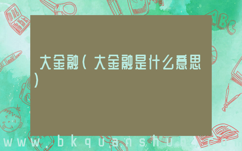 大金融(大金融是什么意思)