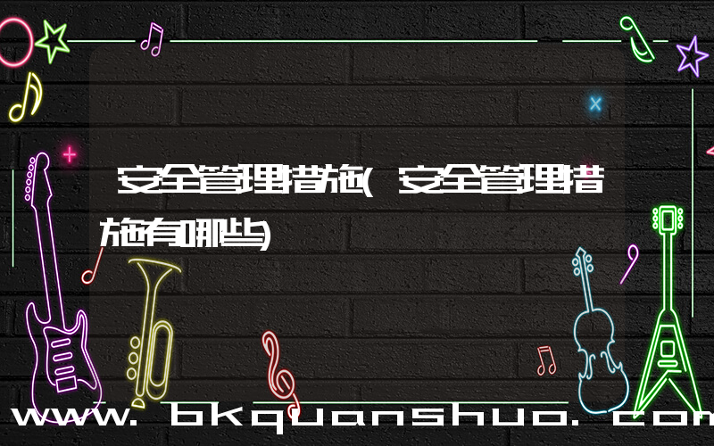 安全管理措施(安全管理措施有哪些)
