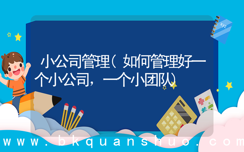 小公司管理(如何管理好一个小公司，一个小团队)