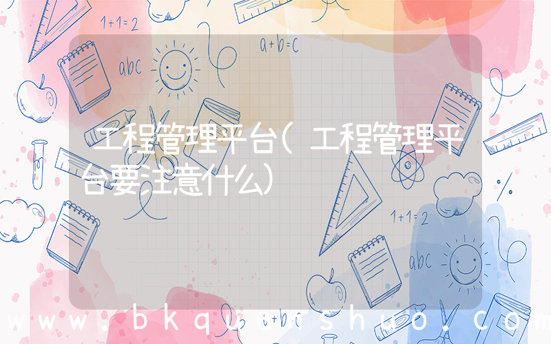 工程管理平台(工程管理平台要注意什么)