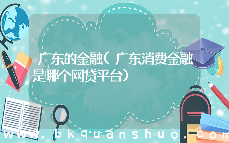 广东的金融(广东消费金融是哪个网贷平台)