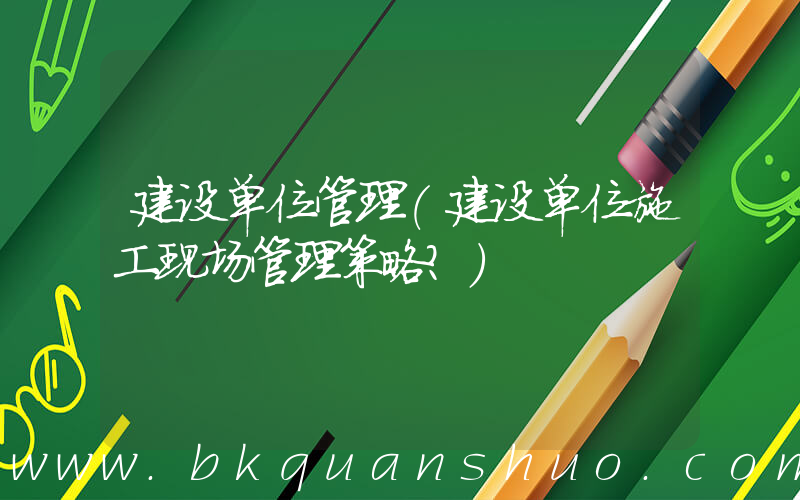 建设单位管理(建设单位施工现场管理策略？)
