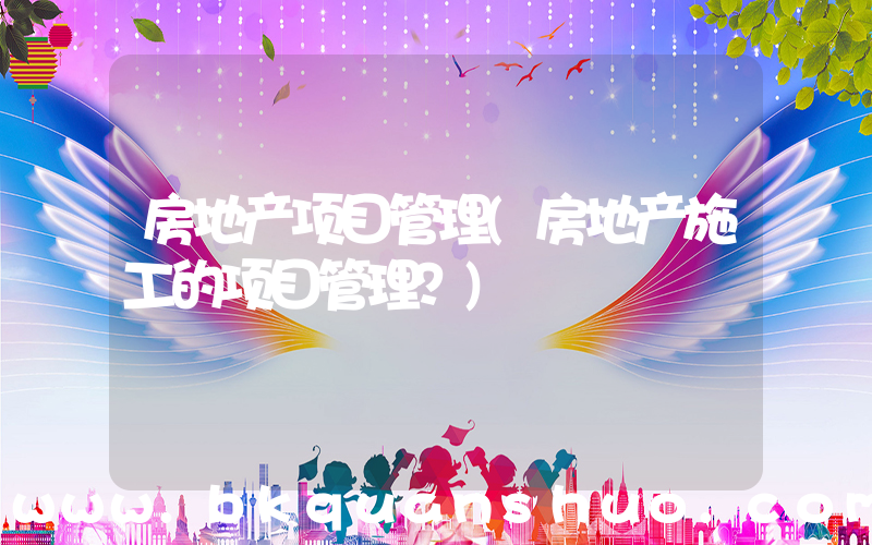 房地产项目管理(房地产施工的项目管理？)