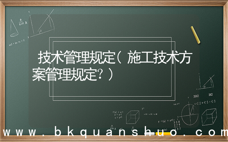 技术管理规定(施工技术方案管理规定？)
