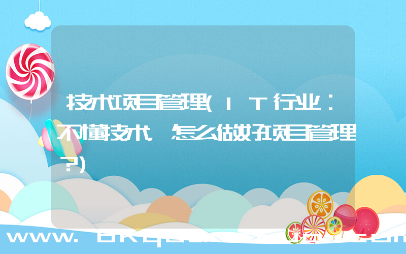 技术项目管理(IT行业：不懂技术，怎么做好项目管理？)