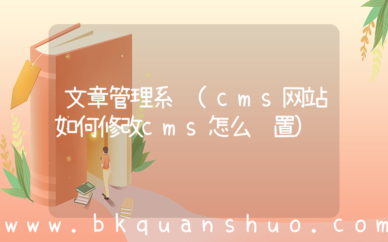 文章管理系统(cms网站如何修改cms怎么设置)