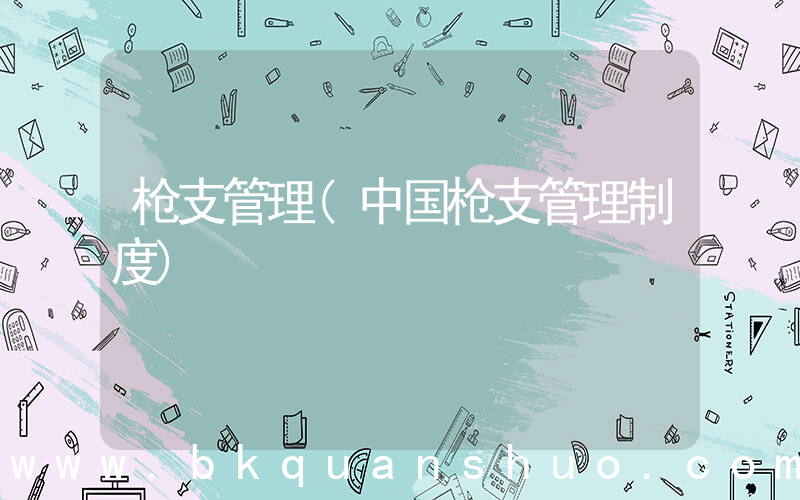 枪支管理(中国枪支管理制度)