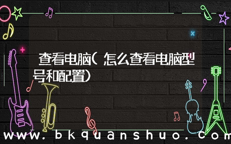 查看电脑(怎么查看电脑型号和配置)