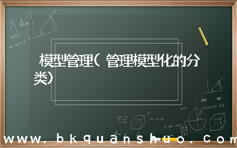 模型管理(管理模型化的分类)