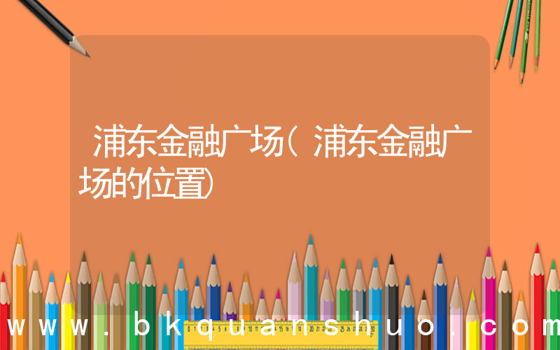 浦东金融广场(浦东金融广场的位置)