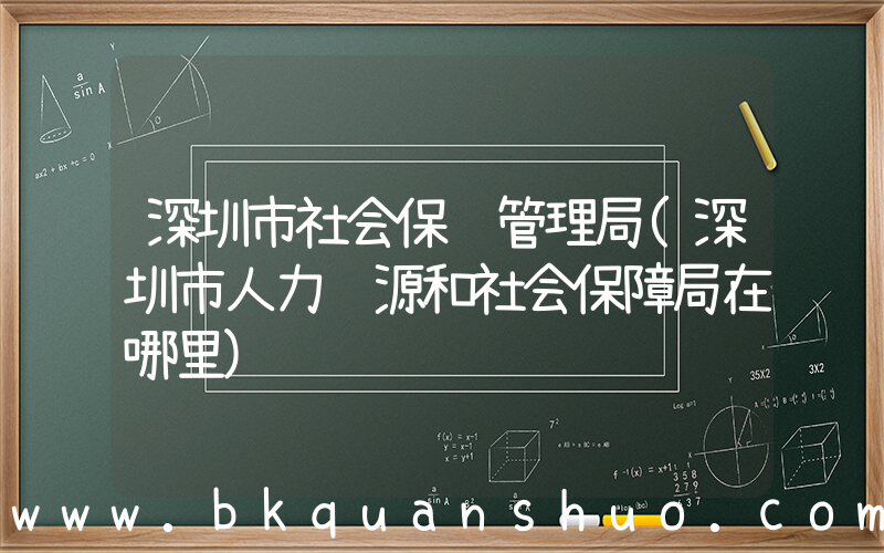 深圳市社会保险管理局(深圳市人力资源和社会保障局在哪里)