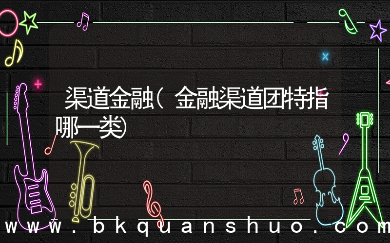 渠道金融(金融渠道团特指哪一类)