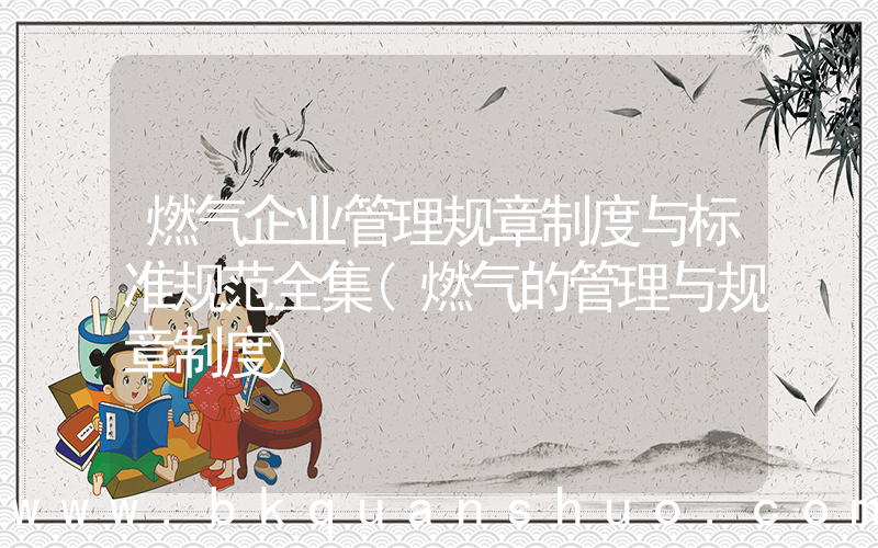 燃气企业管理规章制度与标准规范全集(燃气的管理与规章制度)