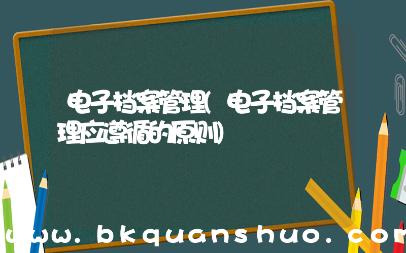 电子档案管理(电子档案管理应遵循的原则)
