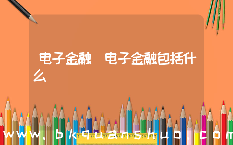 电子金融(电子金融包括什么)