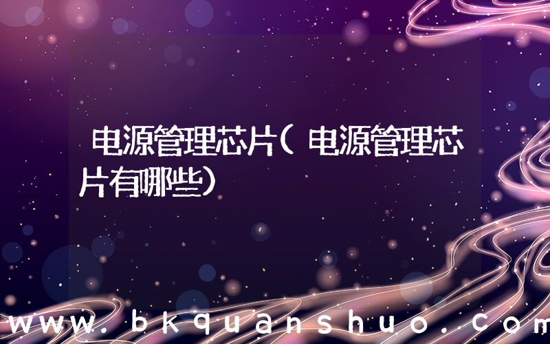 电源管理芯片(电源管理芯片有哪些)