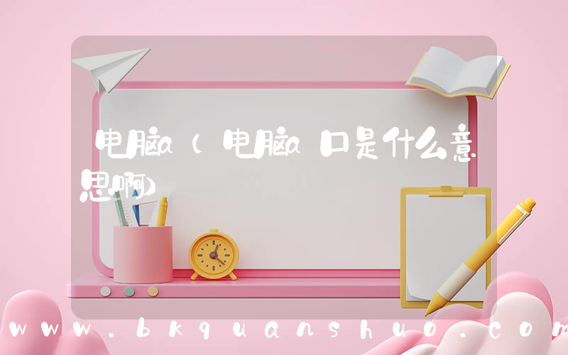 电脑a(电脑a口是什么意思啊)
