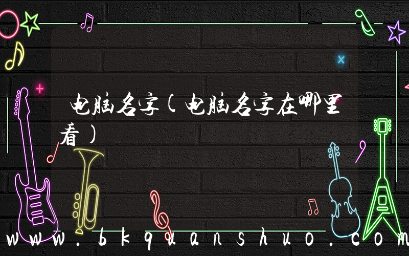 电脑名字(电脑名字在哪里看)